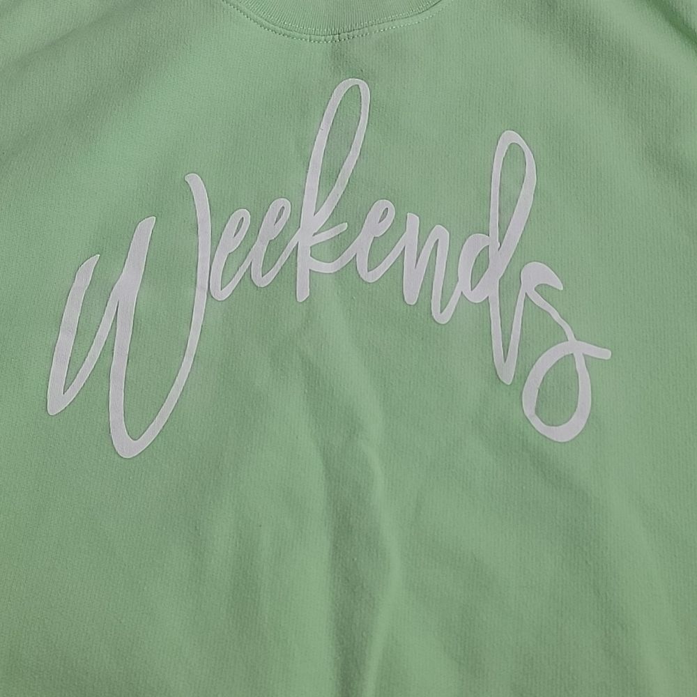 Tultex Mint Lime "Weekends" Sweater Medium So Comfy and Perfect for Couch Days